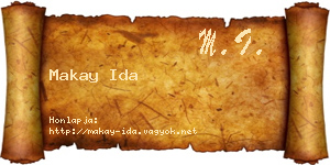 Makay Ida névjegykártya
